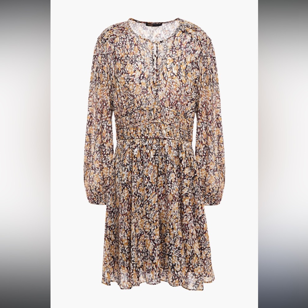 MAJE Ribbia Lurex Jacquard Mini Dress
